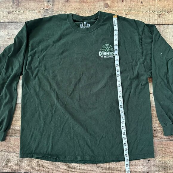 Country to the Bone C2B Green longsleeve whitetail deer graphic tshirt men's 2xl - Picture 3 of 5